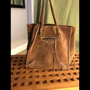 Brown suede Tote bag